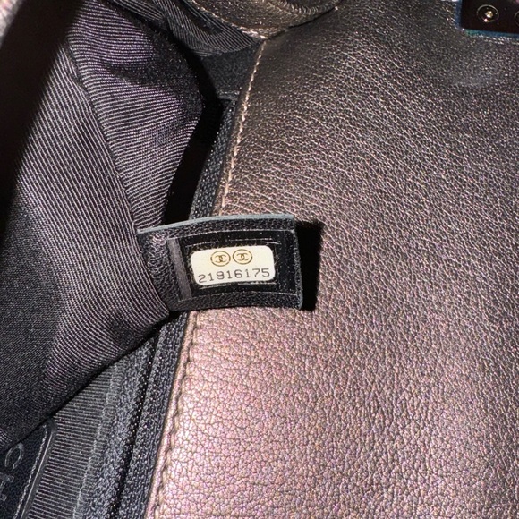 Iridescent Goatskin Quilted New Medium Boy Flap in Bronze - Picture 5 of 13